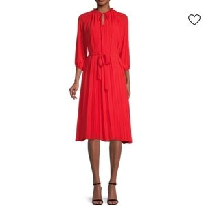 Nanette Lepore Tie Waist Pleated Dress, Sz 8